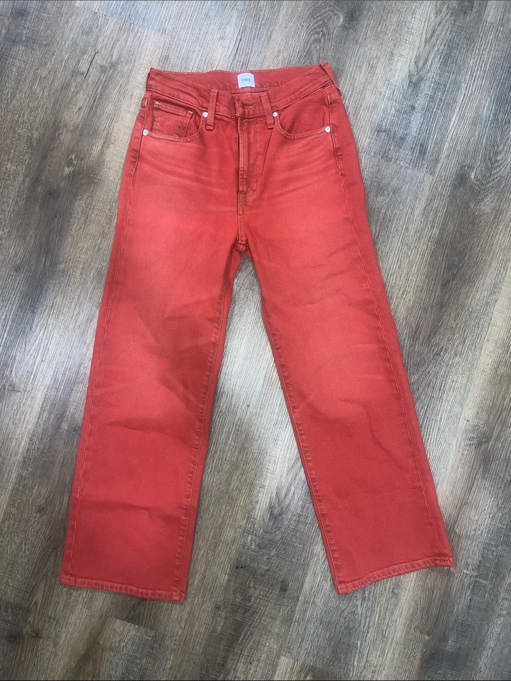 Edwin Orange-Red Straight Jeans